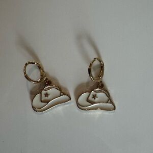 Cowboy Hat Hoop Earrings